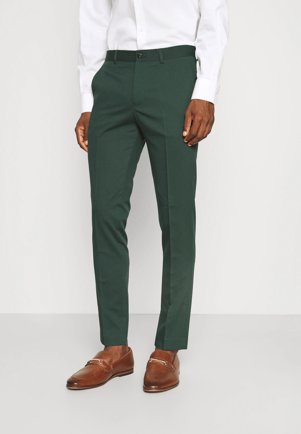 Tiavllya Casual 2 Pieces Mens Hunt Green Suit Flat Notch Lapel Tuxedos For Wedding (Blazer+Pants)