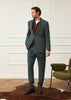 Tiavllya Casual 2 Pieces Mens Hunt Green Suit Flat Notch Lapel Tuxedos For Wedding (Blazer+Pants)