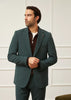 Tiavllya Casual 2 Pieces Mens Hunt Green Suit Flat Notch Lapel Tuxedos For Wedding (Blazer+Pants)