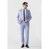 Tiavllya Casual 2 Pieces Mens Light Blue Suit Flat Notch Lapel Tuxedos For Wedding (Blazer+Pants)