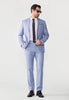 Tiavllya Casual 2 Pieces Mens Light Blue Suit Flat Notch Lapel Tuxedos For Wedding (Blazer+Pants)