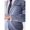 Tiavllya Casual 2 Pieces Mens Light Blue Suit Flat Notch Lapel Tuxedos For Wedding (Blazer+Pants)