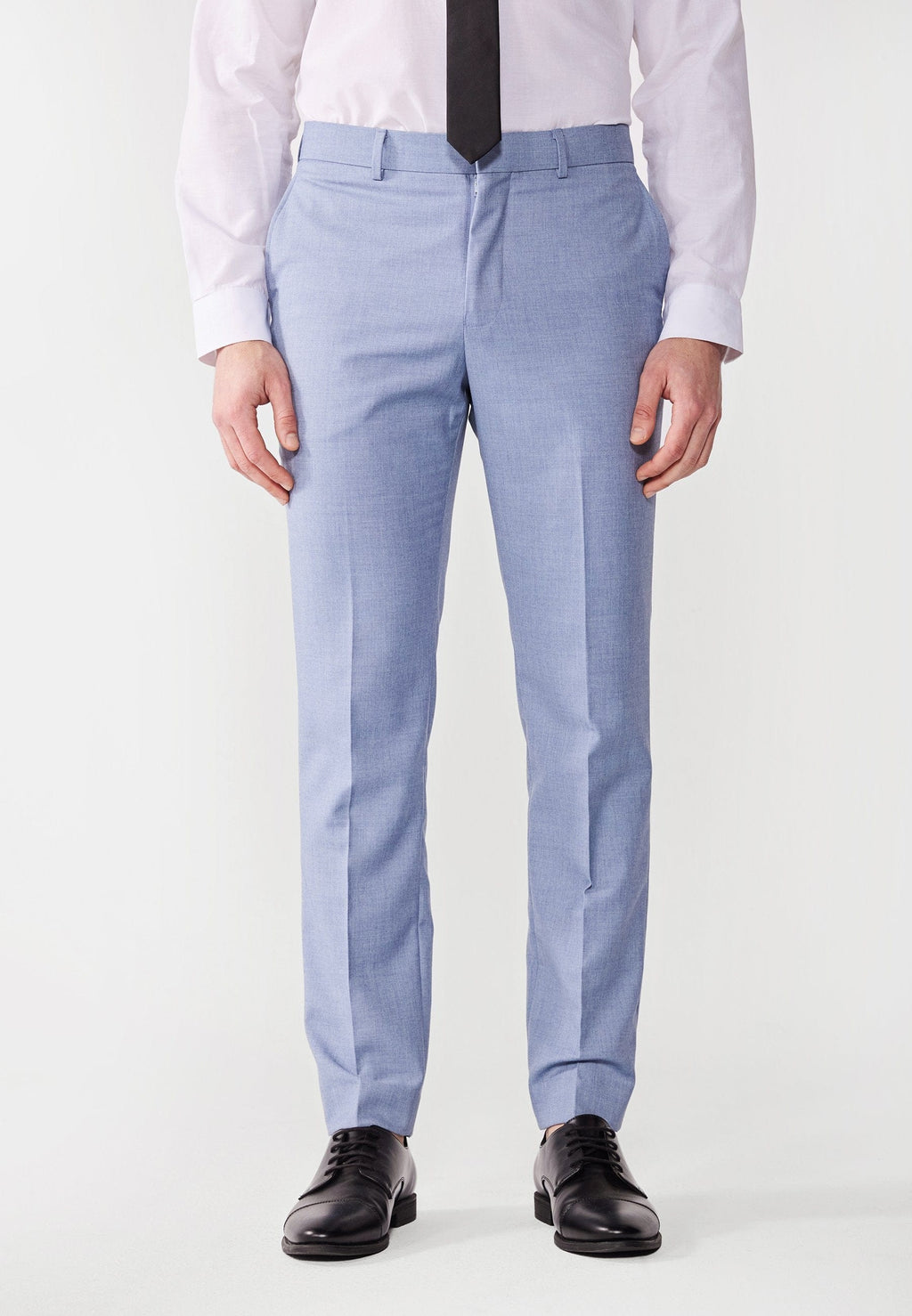 Tiavllya Casual 2 Pieces Mens Light Blue Suit Flat Notch Lapel Tuxedos For Wedding (Blazer+Pants)