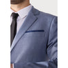 Tiavllya Casual 2 Pieces Mens Light Blue Suit Flat Notch Lapel Tuxedos For Wedding (Blazer+Pants)