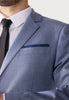 Tiavllya Casual 2 Pieces Mens Light Blue Suit Flat Notch Lapel Tuxedos For Wedding (Blazer+Pants)