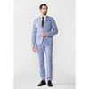 Tiavllya Casual 2 Pieces Mens Light Blue Suit Flat Notch Lapel Tuxedos For Wedding (Blazer+Pants)
