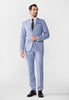 Tiavllya Casual 2 Pieces Mens Light Blue Suit Flat Notch Lapel Tuxedos For Wedding (Blazer+Pants)