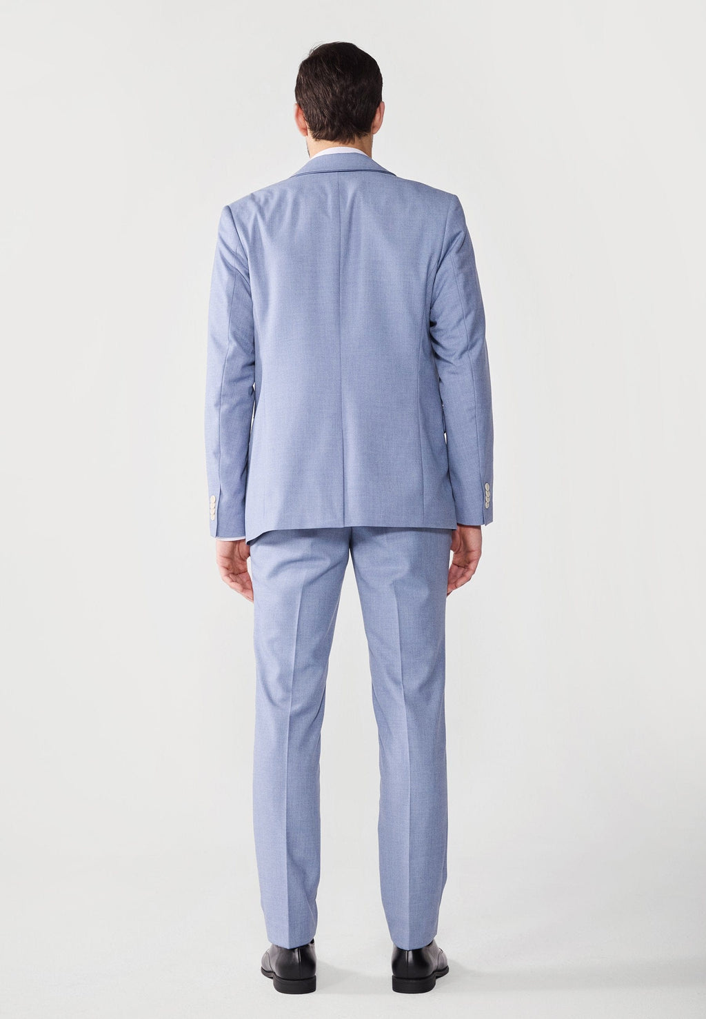 Tiavllya Casual 2 Pieces Mens Light Blue Suit Flat Notch Lapel Tuxedos For Wedding (Blazer+Pants)