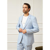 Tiavllya Casual 2 Pieces Mens Light Blue Suit Flat Notch Lapel Tuxedos For Wedding (Blazer+Pants)