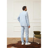 Tiavllya Casual 2 Pieces Mens Light Blue Suit Flat Notch Lapel Tuxedos For Wedding (Blazer+Pants)
