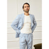 Tiavllya Casual 2 Pieces Mens Light Blue Suit Flat Notch Lapel Tuxedos For Wedding (Blazer+Pants)