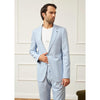 Tiavllya Casual 2 Pieces Mens Light Blue Suit Flat Notch Lapel Tuxedos For Wedding (Blazer+Pants)