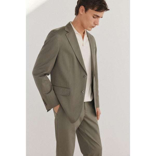 Tiavllya Casual 2 Pieces Mens Suit Flat Notch Lapel Tuxedos For Wedding (Blazer+Pants)