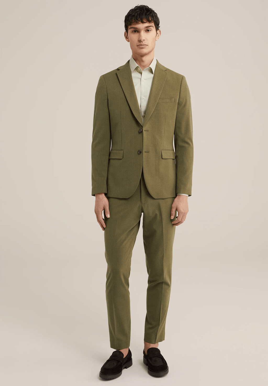 Tiavllya Casual 2 Pieces Mens Suit Flat Notch Lapel Tuxedos For Wedding (Blazer+Pants)