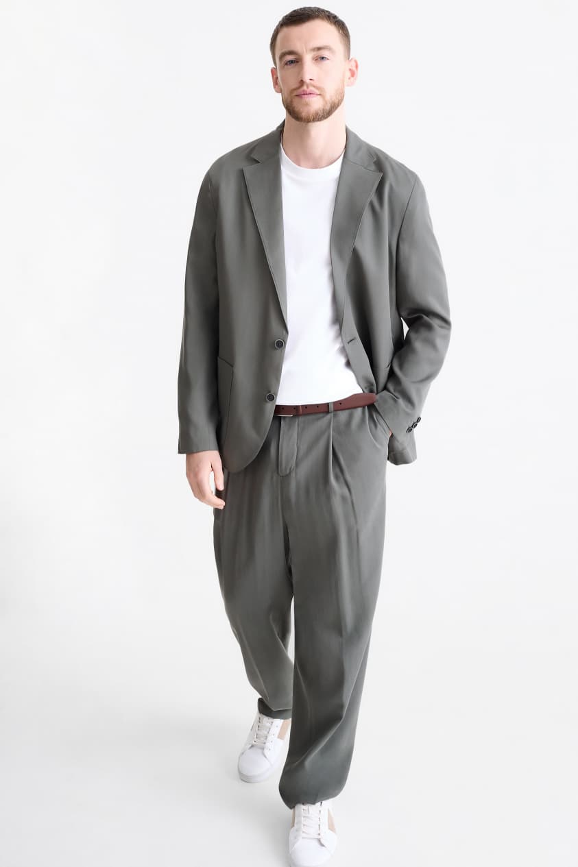 Tiavllya Casual 2 Pieces Mens Suit Flat Notch Lapel Tuxedos For Wedding (Blazer+Pants)