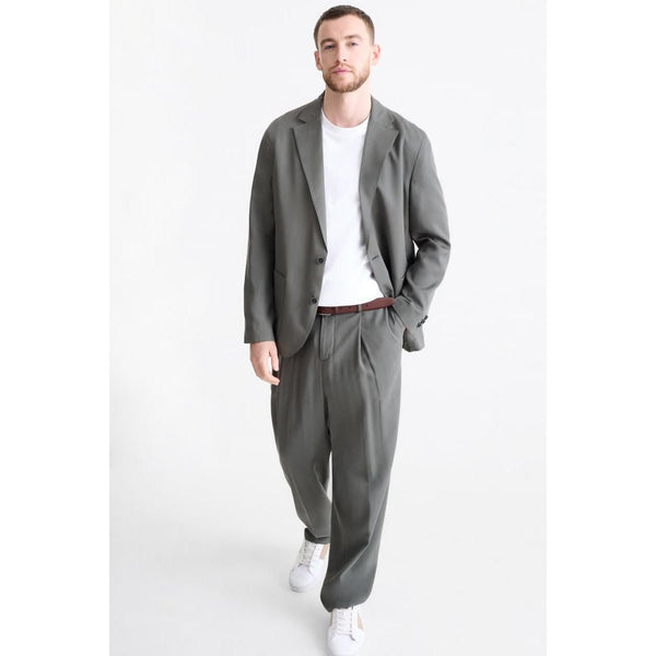 Tiavllya Casual 2 Pieces Mens Suit Flat Notch Lapel Tuxedos For Wedding (Blazer+Pants)