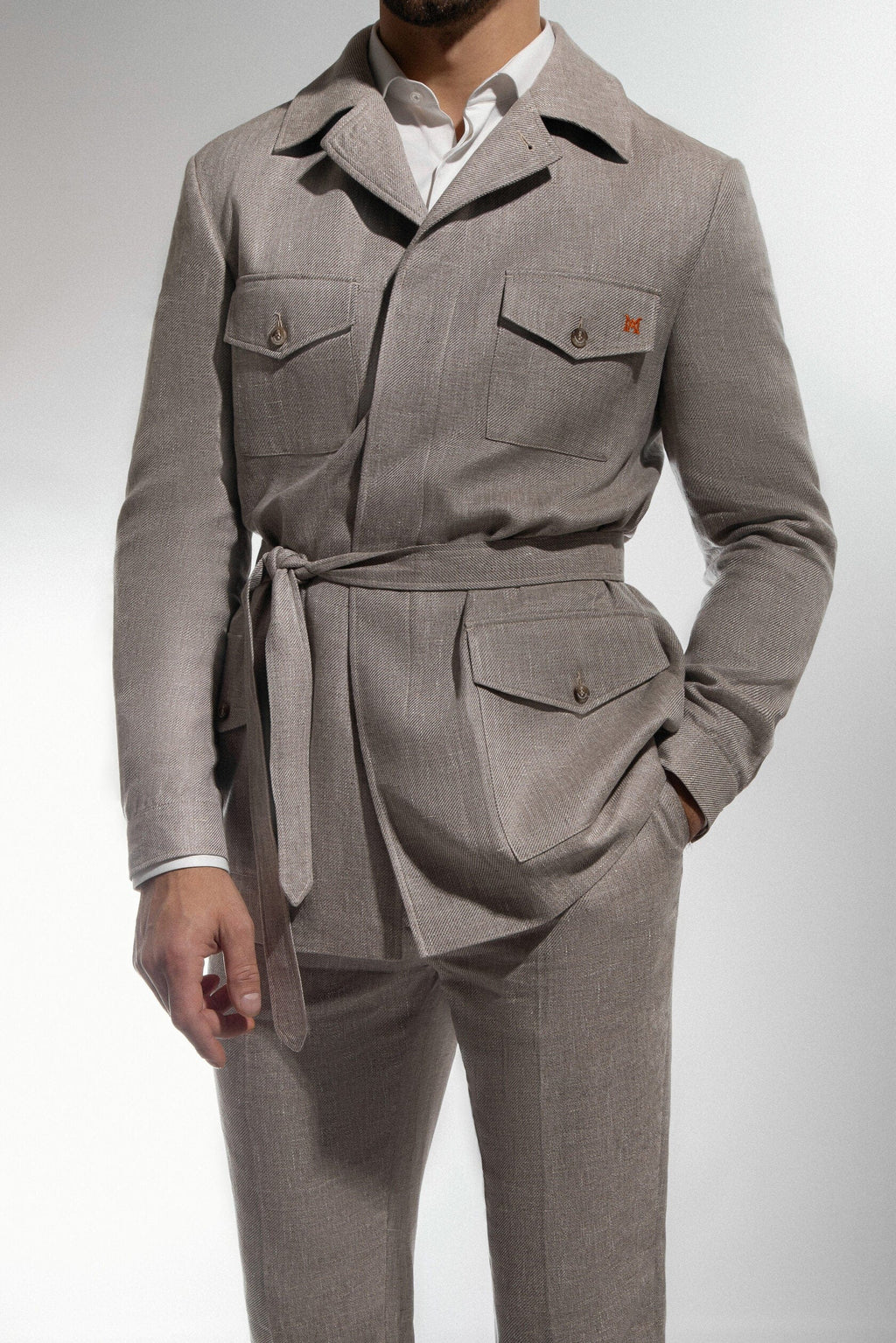 Tiavllya Casual 2 Pieces Mens Suit Flat Notch Lapel Tuxedos For Wedding (Blazer+Pants)