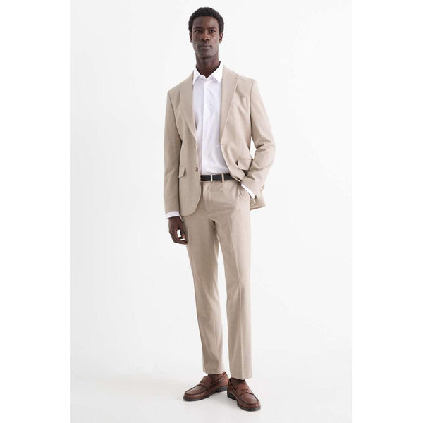 Tiavllya Casual 2 Pieces Mens Suit Flat Notch Lapel Tuxedos For Wedding (Blazer+Pants)