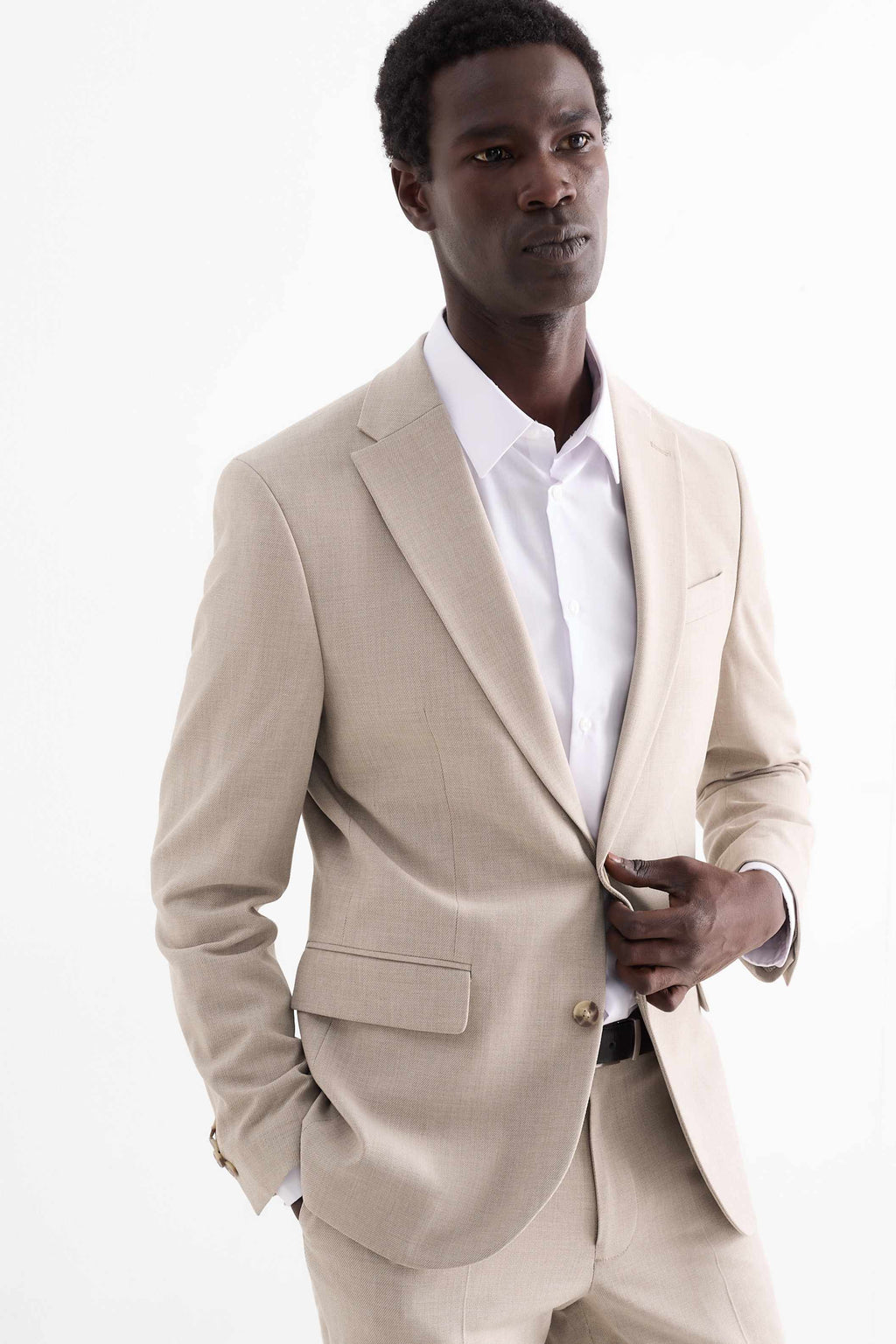 Tiavllya Casual 2 Pieces Mens Suit Flat Notch Lapel Tuxedos For Wedding (Blazer+Pants)