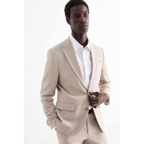 Tiavllya Casual 2 Pieces Mens Suit Flat Notch Lapel Tuxedos For Wedding (Blazer+Pants)