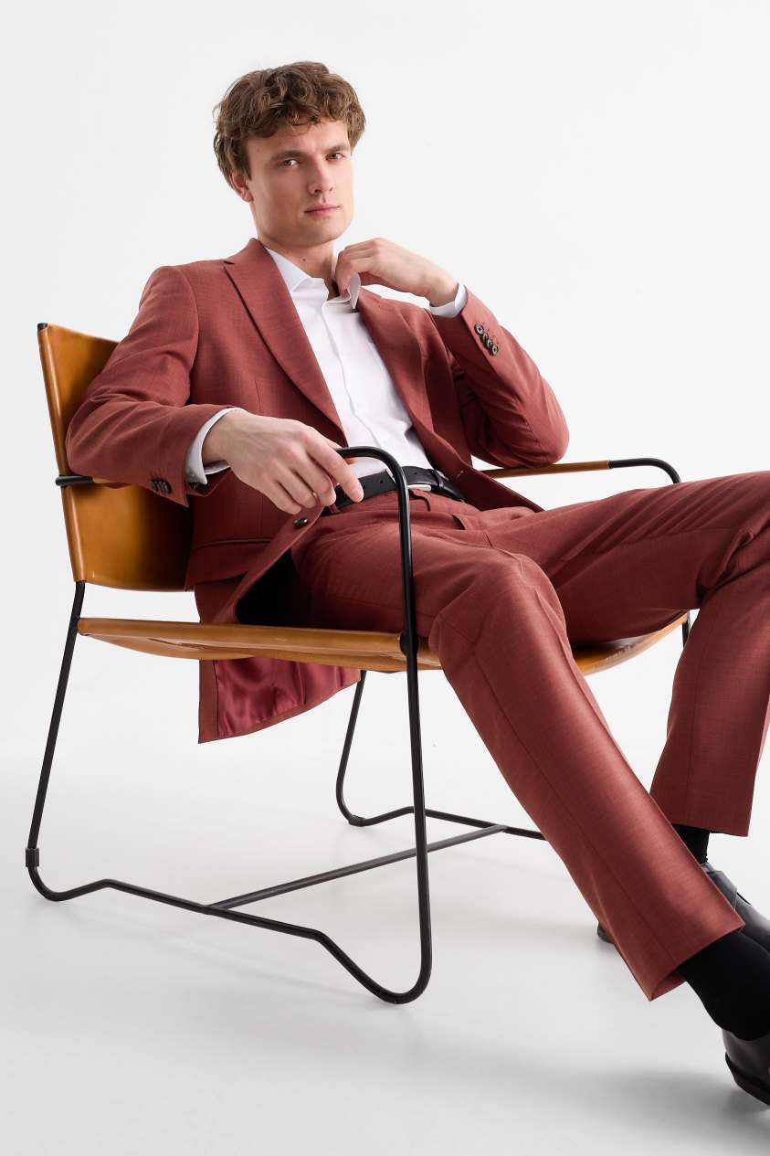 Tiavllya Casual 2 Pieces Mens Suit Flat Notch Lapel Tuxedos For Wedding (Blazer+Pants)