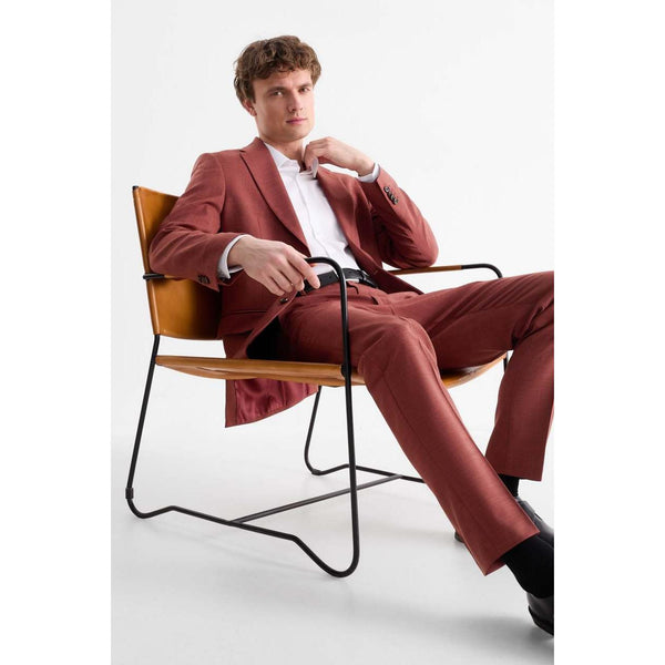 Tiavllya Casual 2 Pieces Mens Suit Flat Notch Lapel Tuxedos For Wedding (Blazer+Pants)