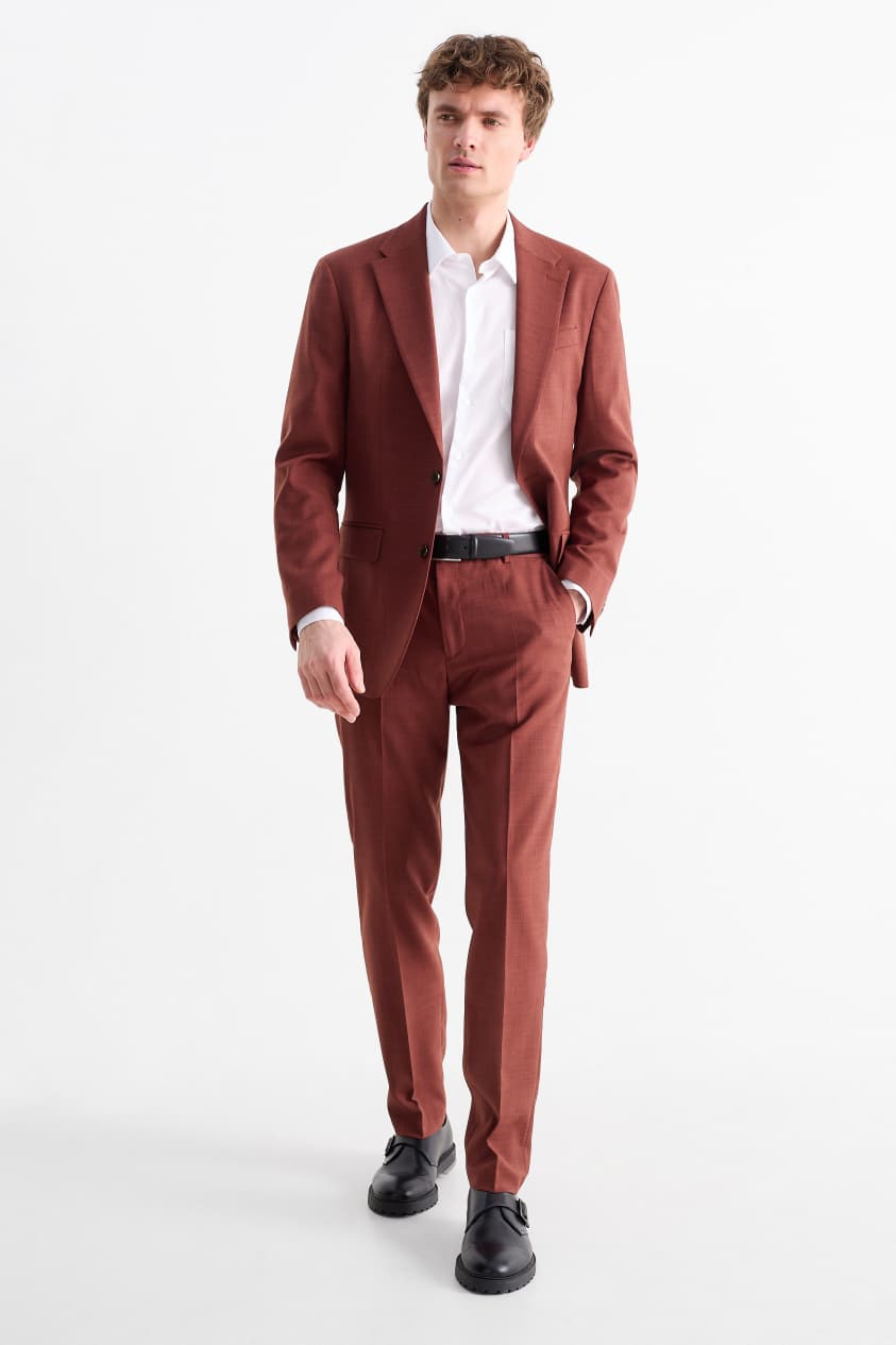 Tiavllya Casual 2 Pieces Mens Suit Flat Notch Lapel Tuxedos For Wedding (Blazer+Pants)