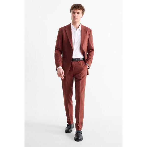 Tiavllya Casual 2 Pieces Mens Suit Flat Notch Lapel Tuxedos For Wedding (Blazer+Pants)
