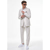 Tiavllya Casual 2 Pieces Mens White Suit Flat Notch Lapel Tuxedos For Wedding (Blazer+Pants)