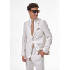 Tiavllya Casual 2 Pieces Mens White Suit Flat Notch Lapel Tuxedos For Wedding (Blazer+Pants)