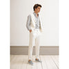 Tiavllya Casual 2 Pieces Mens White Suit Flat Notch Lapel Vest Suit For Wedding (Vest + Pants)