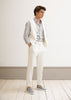Tiavllya Casual 2 Pieces Mens White Suit Flat Notch Lapel Vest Suit For Wedding (Vest + Pants)