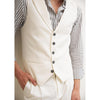 Tiavllya Casual 2 Pieces Mens White Suit Flat Notch Lapel Vest Suit For Wedding (Vest + Pants)