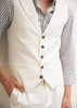 Tiavllya Casual 2 Pieces Mens White Suit Flat Notch Lapel Vest Suit For Wedding (Vest + Pants)