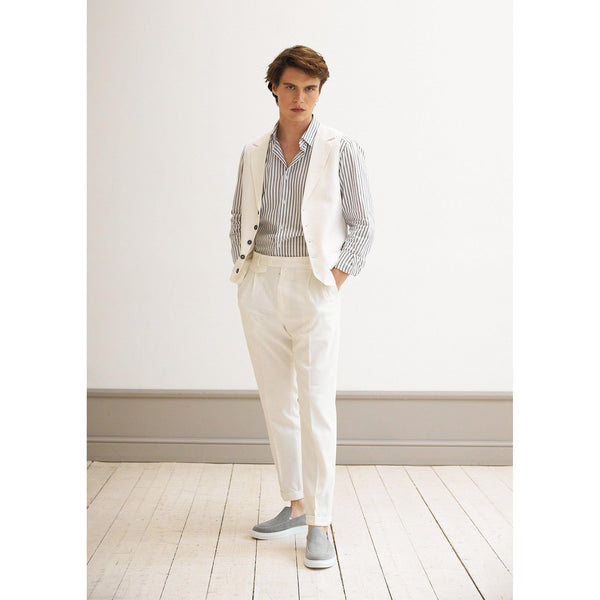 Tiavllya Casual 2 Pieces Mens White Suit Flat Notch Lapel Vest Suit For Wedding (Vest + Pants)