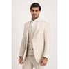 Tiavllya Casual 3 Pieces Mens Suit Flat Linen Notch Lapel Suit(Blazer+Vest+ Pant)