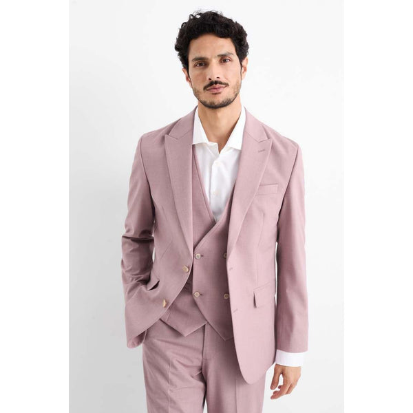 Tiavllya Casual 3 Pieces Mens Suit Flat Linen Peak Lapel Suit(Blazer+Vest+ Pant)