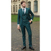 Tiavllya Casual 3 Pieces Mens Suit Flat Linen Peak Lapel Suit(Blazer+Vest+ Pant)