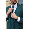 Tiavllya Casual 3 Pieces Mens Suit Flat Linen Peak Lapel Suit(Blazer+Vest+ Pant)