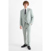 Tiavllya Casual 3 Pieces Mens Suit Flat Notch Lapel Suit(Blazer+Vest+ Pant)