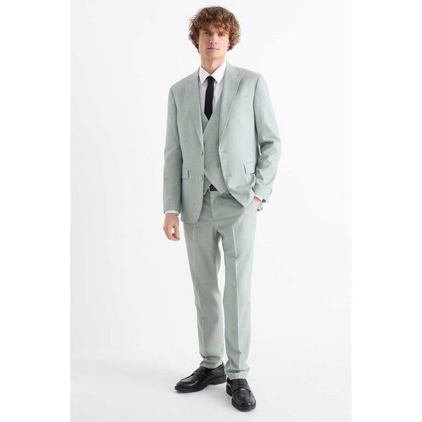 Tiavllya Casual 3 Pieces Mens Suit Flat Notch Lapel Suit(Blazer+Vest+ Pant)