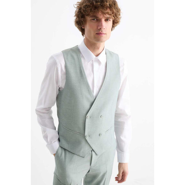 Tiavllya Casual 3 Pieces Mens Suit Flat Notch Lapel Suit(Blazer+Vest+ Pant)