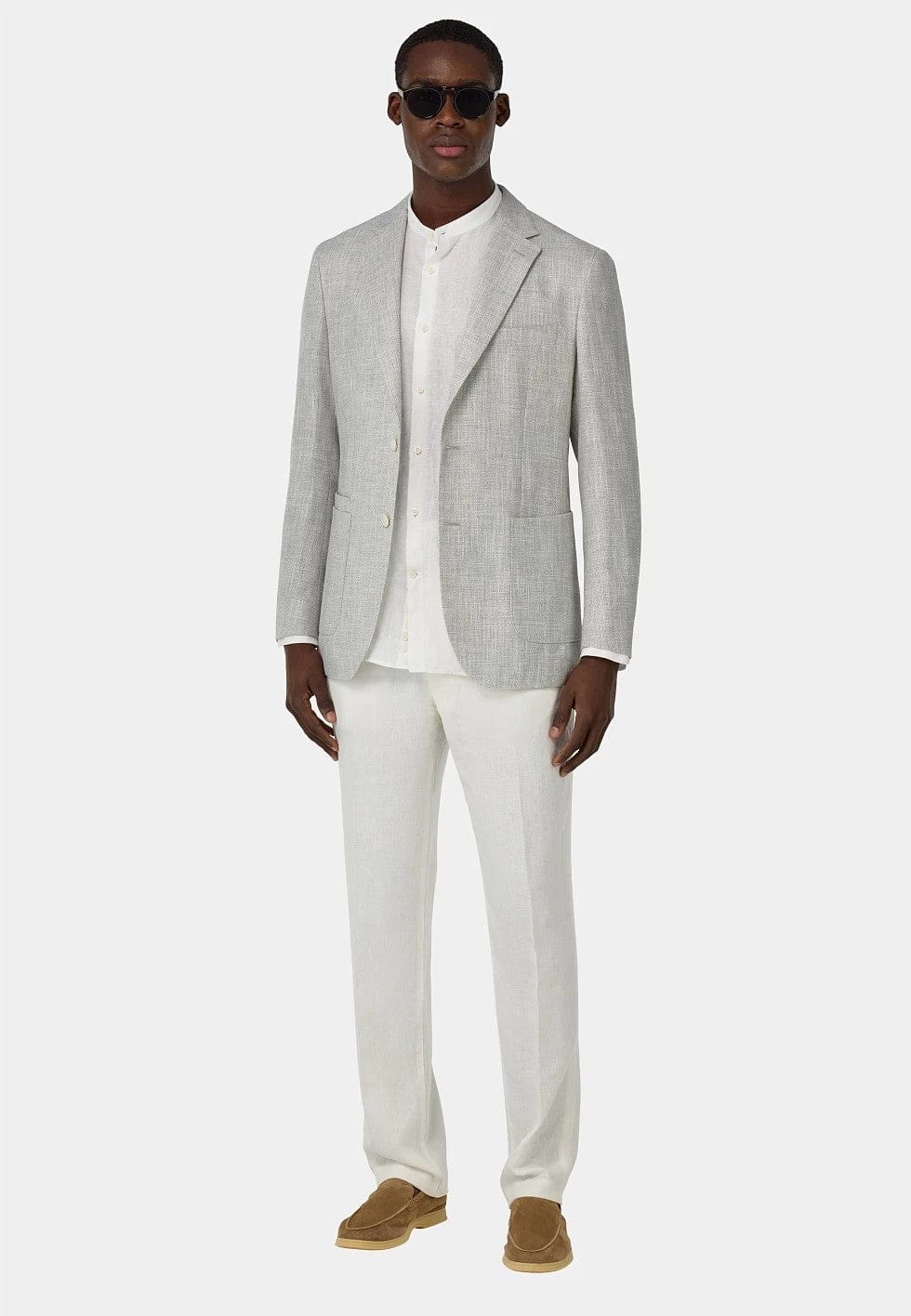 Tiavllya Casual Men's 2 Pieces Mens Blazer Notch Lapel Linen For Wedding