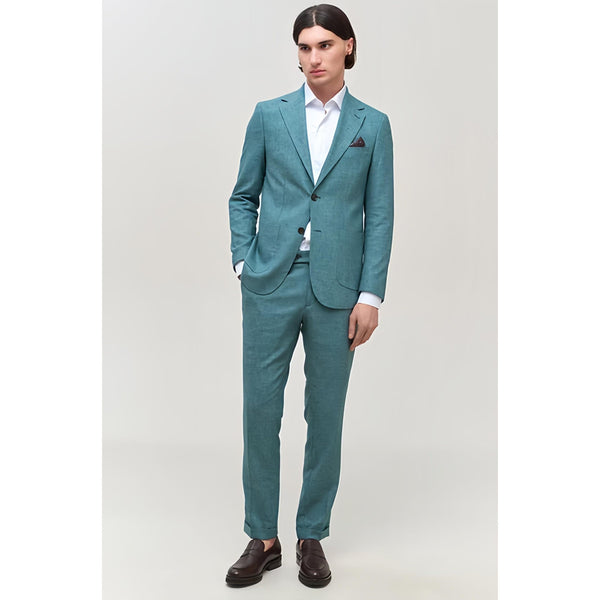 Tiavllya Casual Men's 2 Pieces Mens Suit Notch Lapel Linen For Wedding (Blazer+Pants)