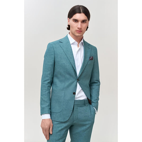 Tiavllya Casual Men's 2 Pieces Mens Suit Notch Lapel Linen For Wedding (Blazer+Pants)
