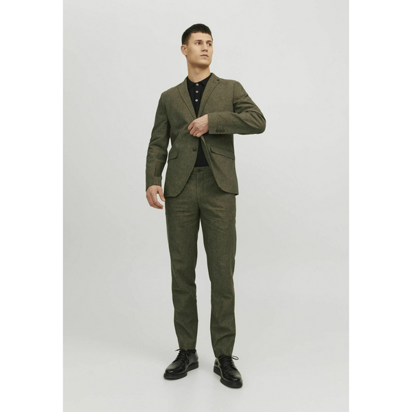 Tiavllya Casual Men's 2 Pieces Mens Suit Notch Lapel Linen For Wedding (Blazer+Pants)