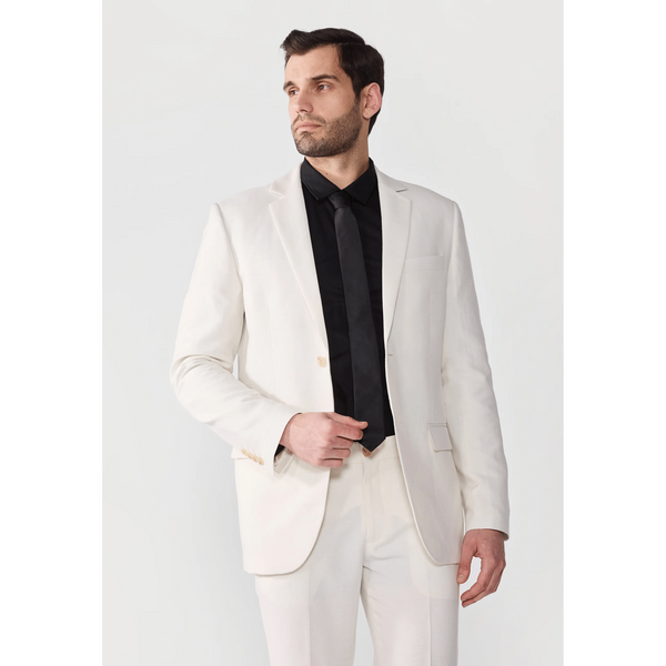 Tiavllya Casual Men's 2 Pieces Mens Suit Notch Lapel Linen For Wedding (Blazer+Pants)