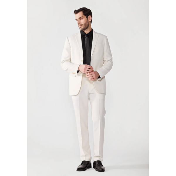 Tiavllya Casual Men's 2 Pieces Mens Suit Notch Lapel Linen For Wedding (Blazer+Pants)