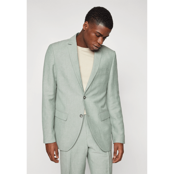 Tiavllya Casual Men's 2 Pieces Mens Suit Notch Lapel Linen For Wedding (Blazer+Pants)