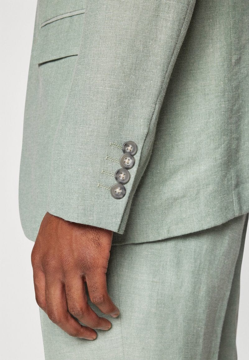 Tiavllya Casual Men's 2 Pieces Mens Suit Notch Lapel Linen For Wedding (Blazer+Pants)